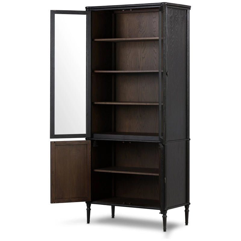Toulouse Distressed Black Oak Cabinet | shipping 8/13/2025