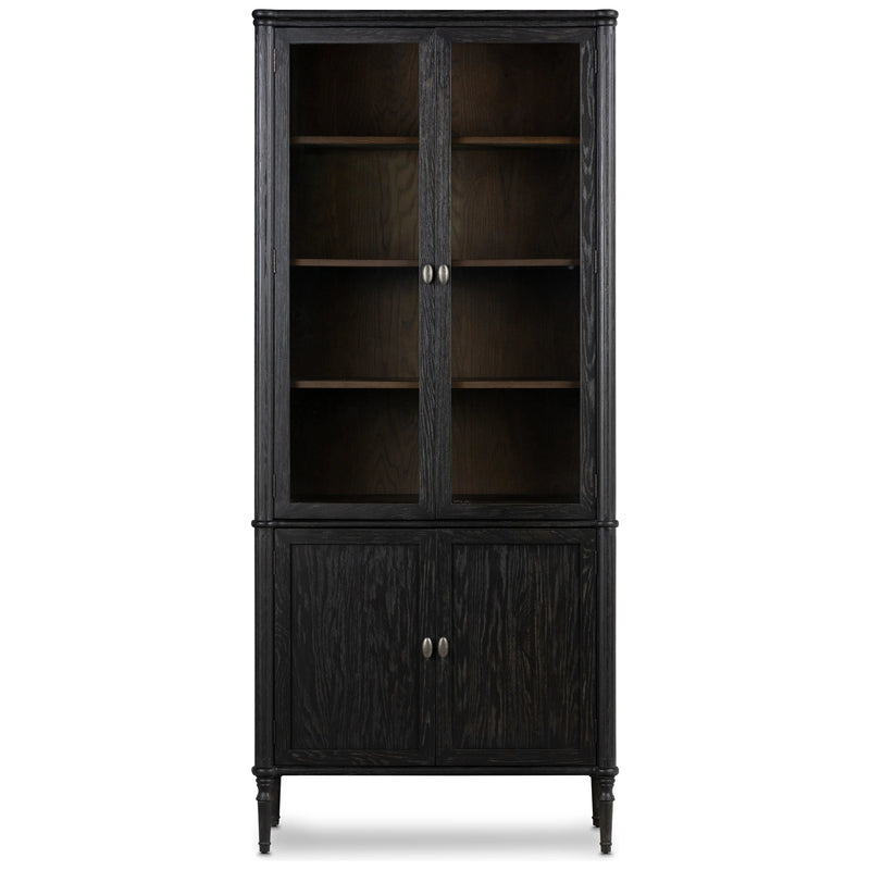 Toulouse Distressed Black Oak Cabinet | shipping 8/13/2025
