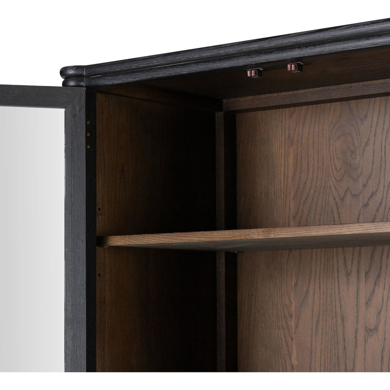 Toulouse Distressed Black Oak Cabinet | shipping 8/13/2025