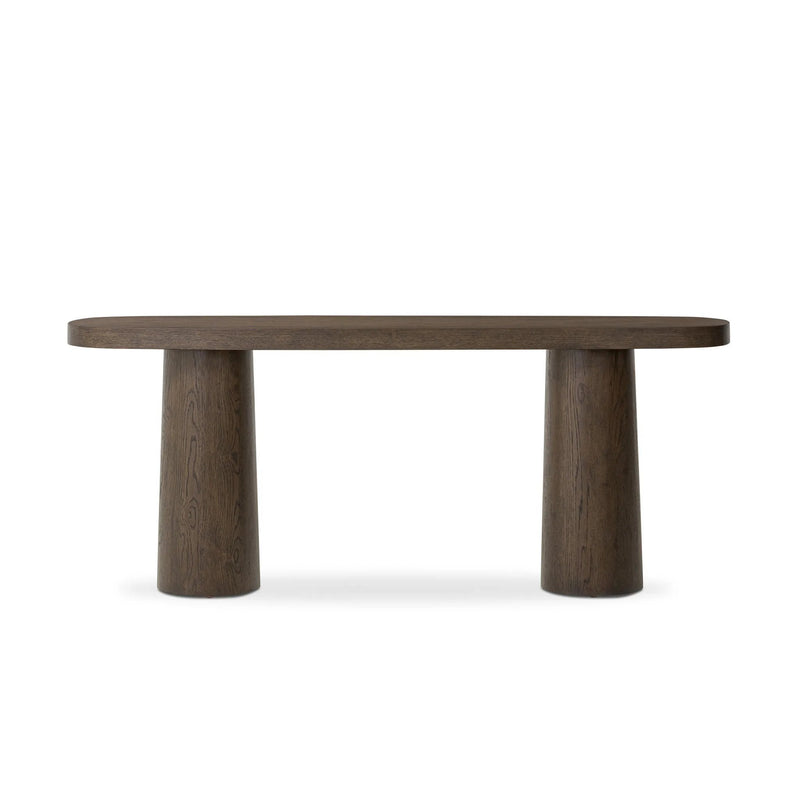Valen Rustic Brown Oak Veneer Console Table | shipping 10/4/2025