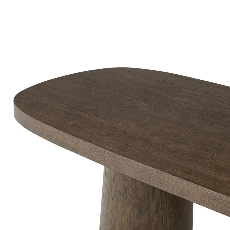 Valen Rustic Brown Oak Veneer Dining Table | shipping 7/7/2025
