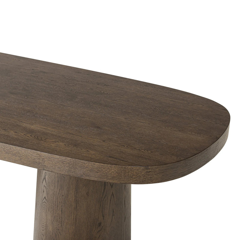 Valen Rustic Brown Oak Veneer Dining Table | shipping 7/7/2025