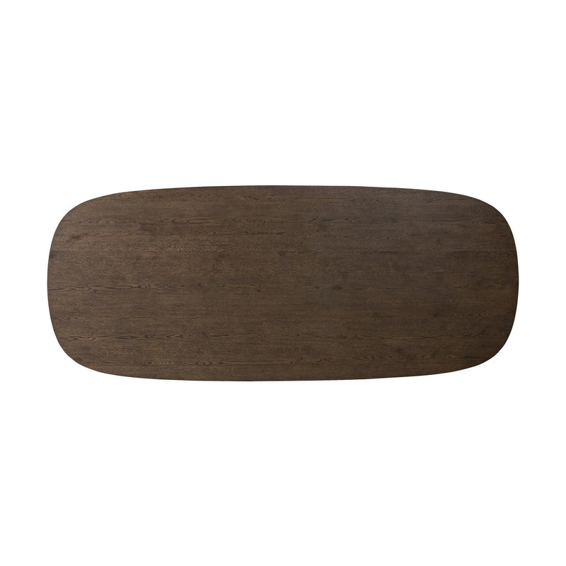 Valen Rustic Brown Oak Veneer Dining Table | shipping 7/7/2025