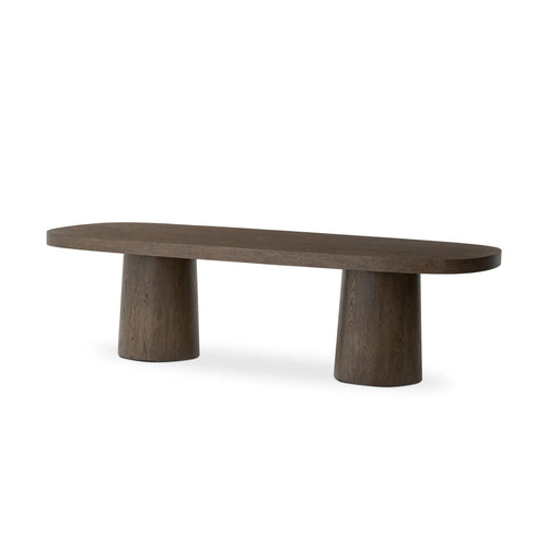 Valen Rustic Brown Oak Veneer Dining Table | shipping 7/7/2025