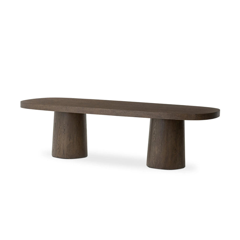 Valen Rustic Brown Oak Veneer Dining Table | shipping 7/7/2025