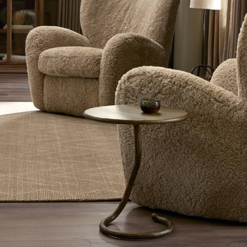 Vera Hammered Aged Brass End Table | shipping 7/27/2025