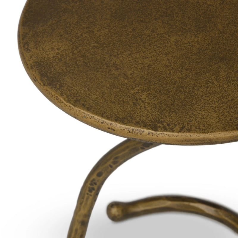 Vera Hammered Aged Brass End Table | shipping 7/27/2025
