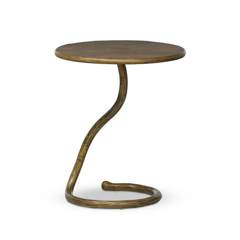 Vera Hammered Aged Brass End Table | shipping 7/27/2025