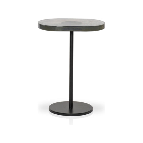 Vinia Light Blue Cast Glass End Table | shipping 7/27/2025