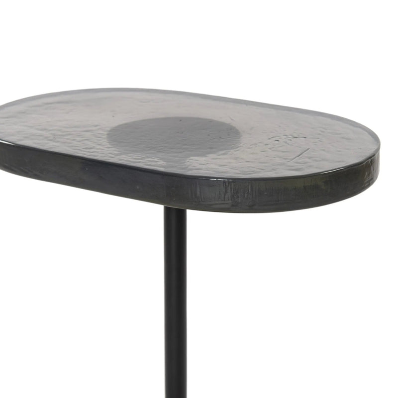 Vinia Light Blue Cast Glass End Table | shipping 7/27/2025