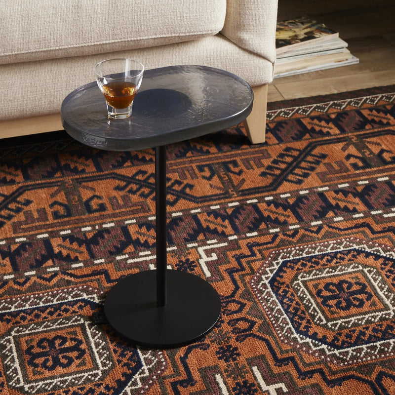 Vinia Light Blue Cast Glass End Table | shipping 7/27/2025