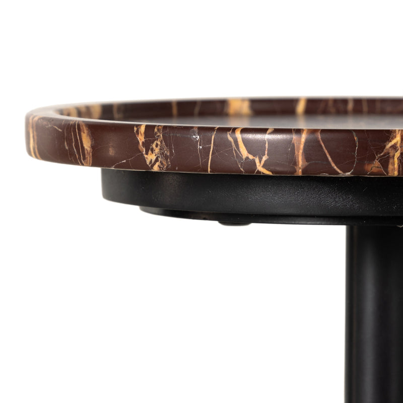 Viola Accent Table - Merlot Marble | shipping 6/25/2025