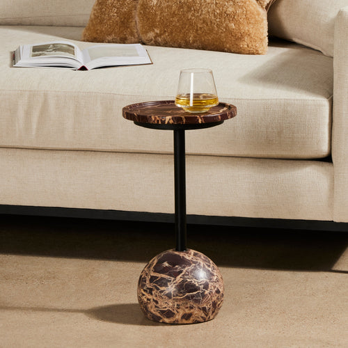 Viola Accent Table - Merlot Marble | shipping 6/25/2025