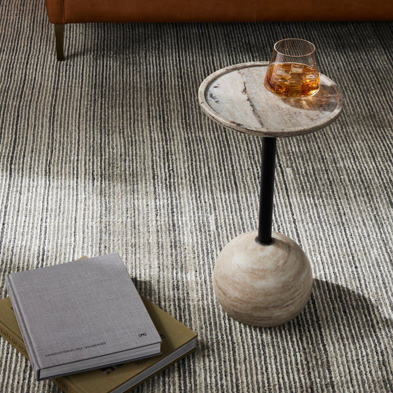 Viola Accent Table - Polished White Marble | ready to ship!