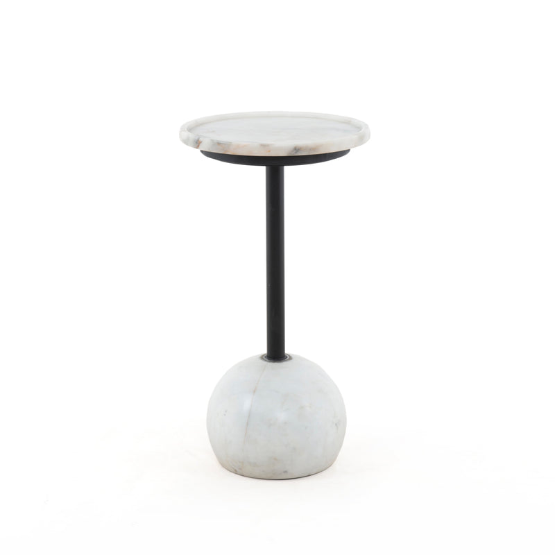 Viola Accent Table - Polished White Marble | ready to ship!