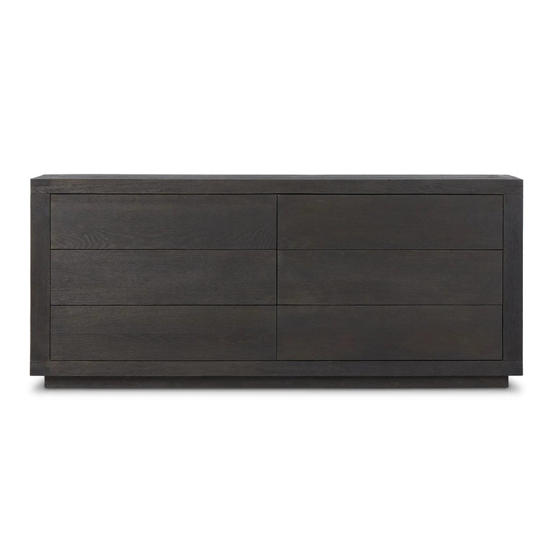 Warby Worn Black Oak 6 Drawer Dresser | shipping 7/7/2025