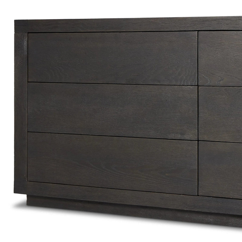 Warby Worn Black Oak 6 Drawer Dresser | shipping 7/7/2025
