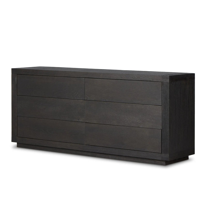 Warby Worn Black Oak 6 Drawer Dresser | shipping 7/7/2025