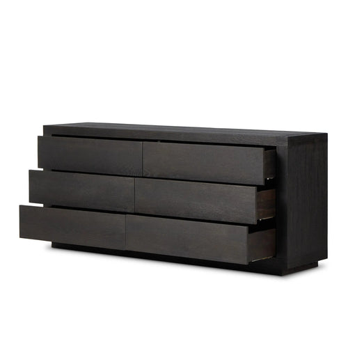Warby Worn Black Oak 6 Drawer Dresser | shipping 7/7/2025