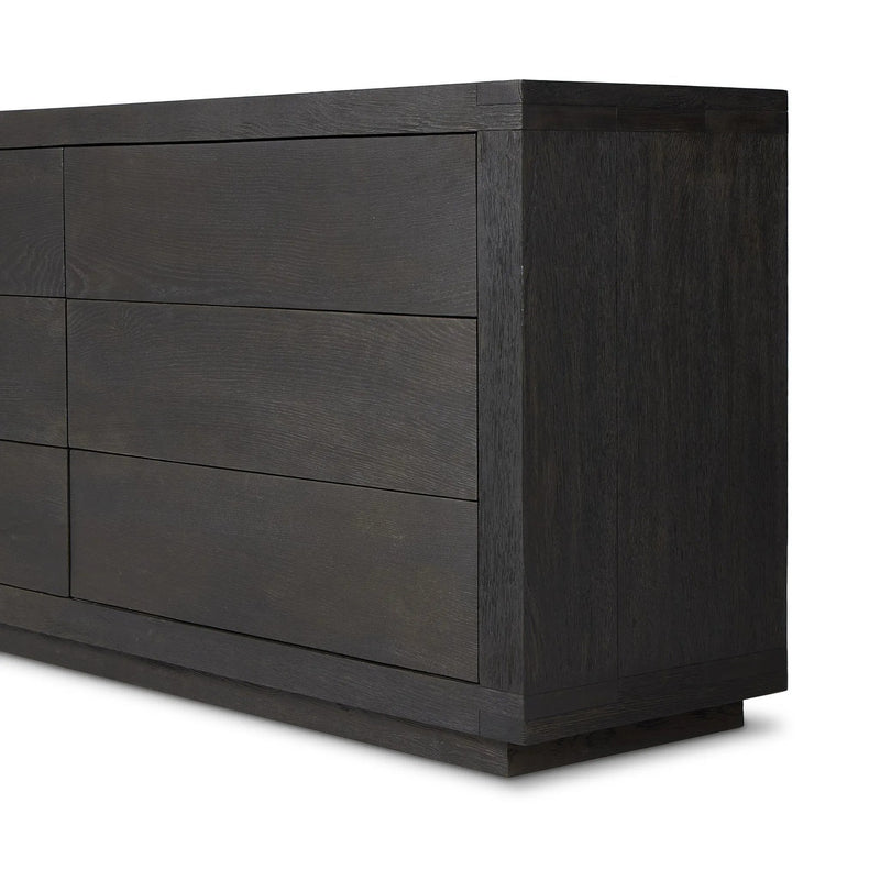 Warby Worn Black Oak 6 Drawer Dresser | shipping 7/7/2025