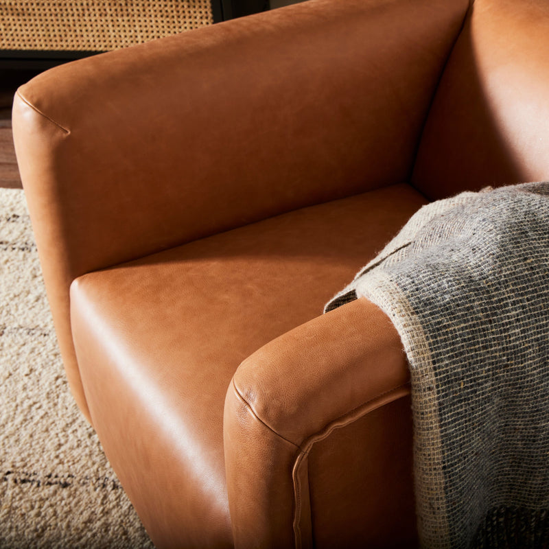 Wellborn Palermo Cognac Swivel Chair | ready to ship!