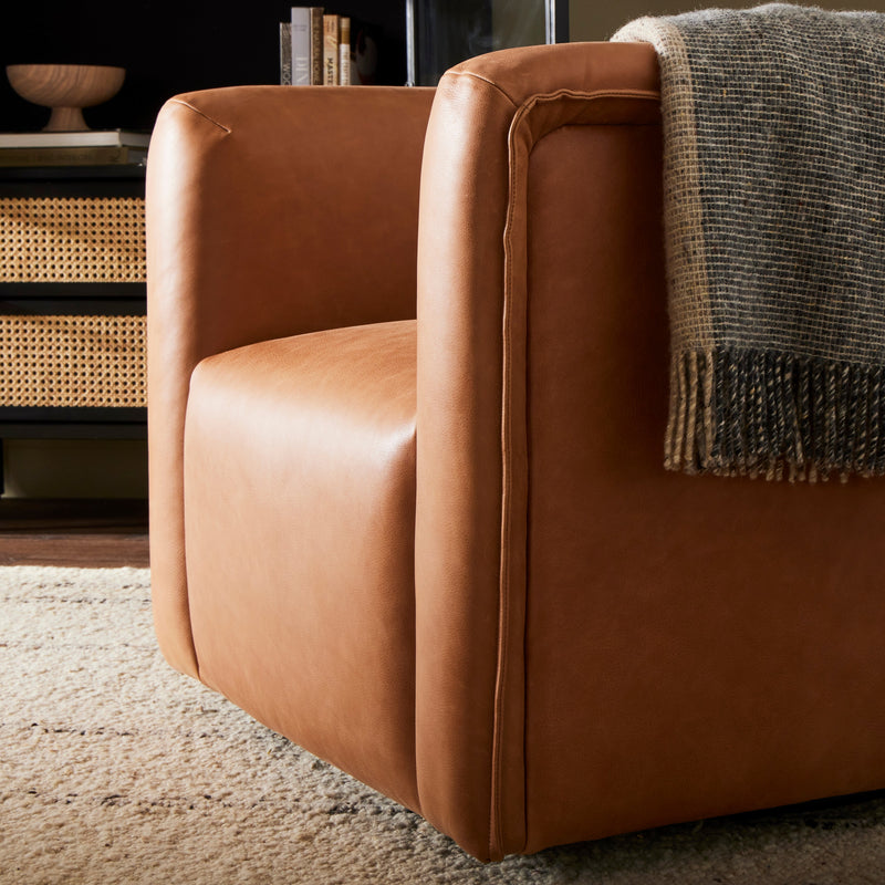 Wellborn Palermo Cognac Swivel Chair | ready to ship!