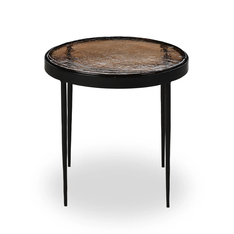Yoko Smoked Brown Cast Glass Nesting Table | shipping 6/23/2025