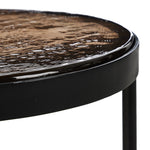 Yoko Smoked Brown Cast Glass Nesting Table | shipping 6/23/2025