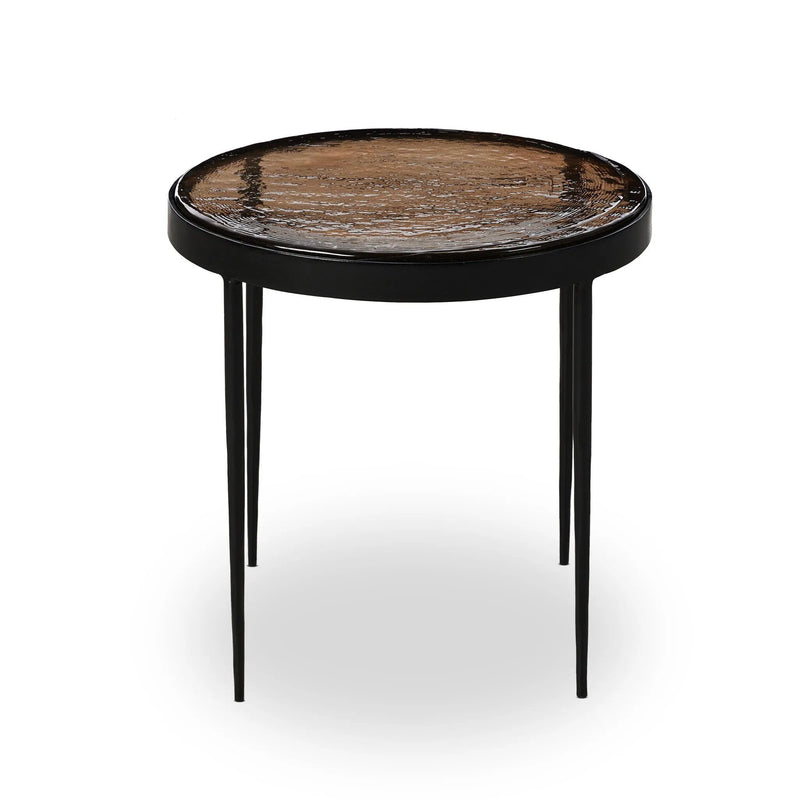 Yoko Smoked Brown Cast Glass Nesting Table | shipping 6/23/2025