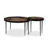 Yoko Smoked Brown Cast Glass Nesting Table | shipping 6/23/2025