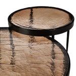 Yoko Smoked Brown Cast Glass Nesting Table | shipping 6/23/2025