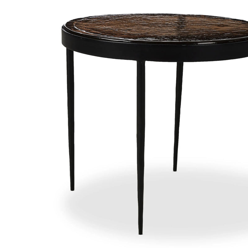 Yoko Smoked Brown Cast Glass Nesting Table | shipping 6/23/2025