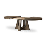 Zelda Fawn Oak Veneer Round Extension Dining Table | shipping 6/19/2025