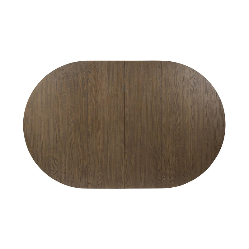 Zelda Fawn Oak Veneer Round Extension Dining Table | shipping 6/19/2025