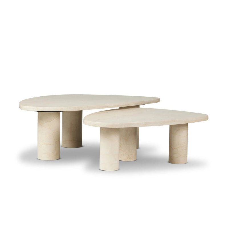 Zion Cream Marble Nesting Coffee Tables | shipping 6/23/2025