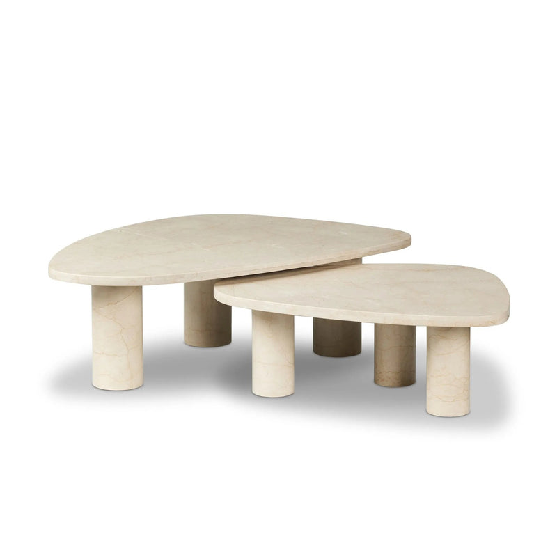 Zion Cream Marble Nesting Coffee Tables | shipping 6/23/2025
