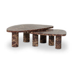 Zion Merlot Marble Coffee Table Set | shipping 8/17/2025