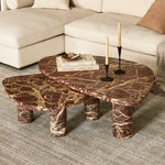 Zion Merlot Marble Coffee Table Set | shipping 8/17/2025