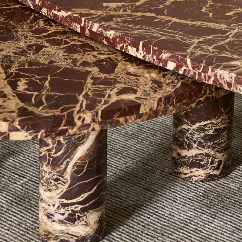 Zion Merlot Marble Coffee Table Set | shipping 8/17/2025