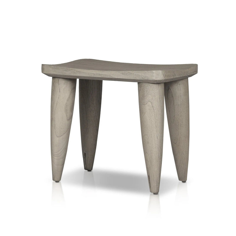 Zuri Outdoor Stool - Weathered Grey Teak | ready to ship!