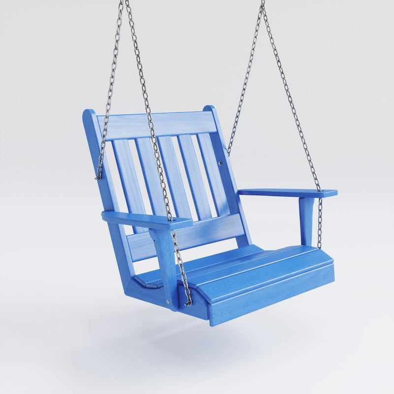 Keystone Amish Co. Franklin English Recycled Plastic Swing Chair, Blue