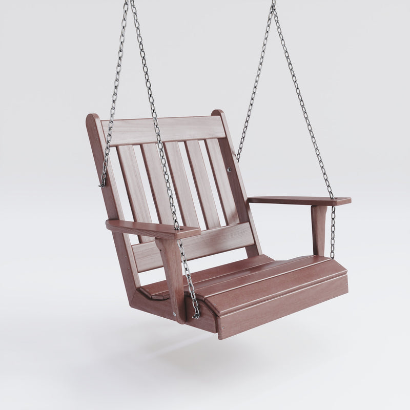 Keystone Amish Co. Franklin English Recycled Plastic Swing Chair, Tudor Brown