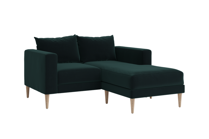The Essential Loveseat Sectional in Recycled Velvet