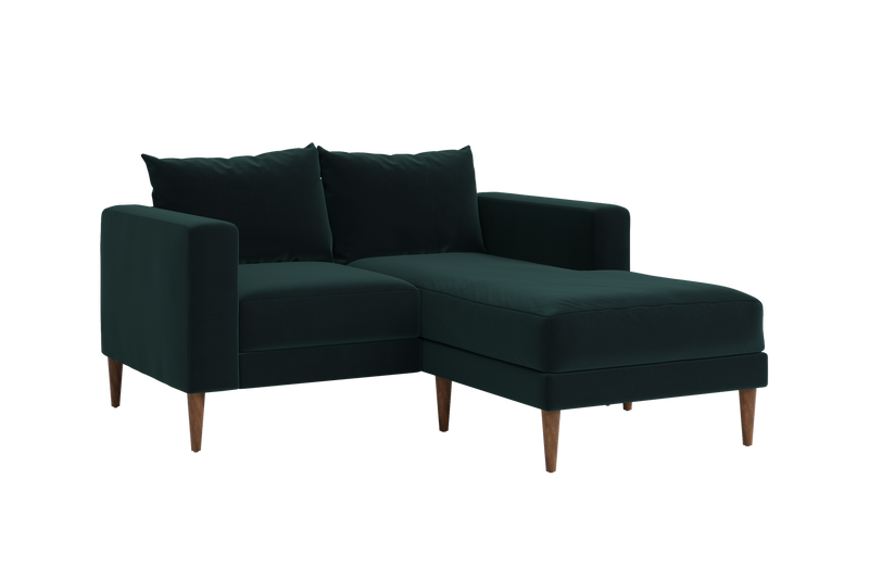 The Essential Loveseat Sectional in Recycled Velvet