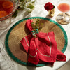 Enamel bow skinny napkin rings, green, set of four