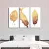 Triple Golden Leaves Wall Art