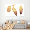 Triple Golden Leaves Wall Art