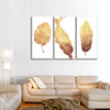Triple Golden Leaves Wall Art