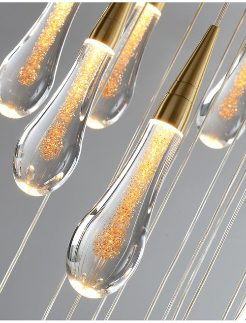 MIRODEMI® Long hanging crystal lamp for luxury living room, staircase, dining room, stairwell