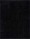 Faina Solid Black Shag Rug Washable